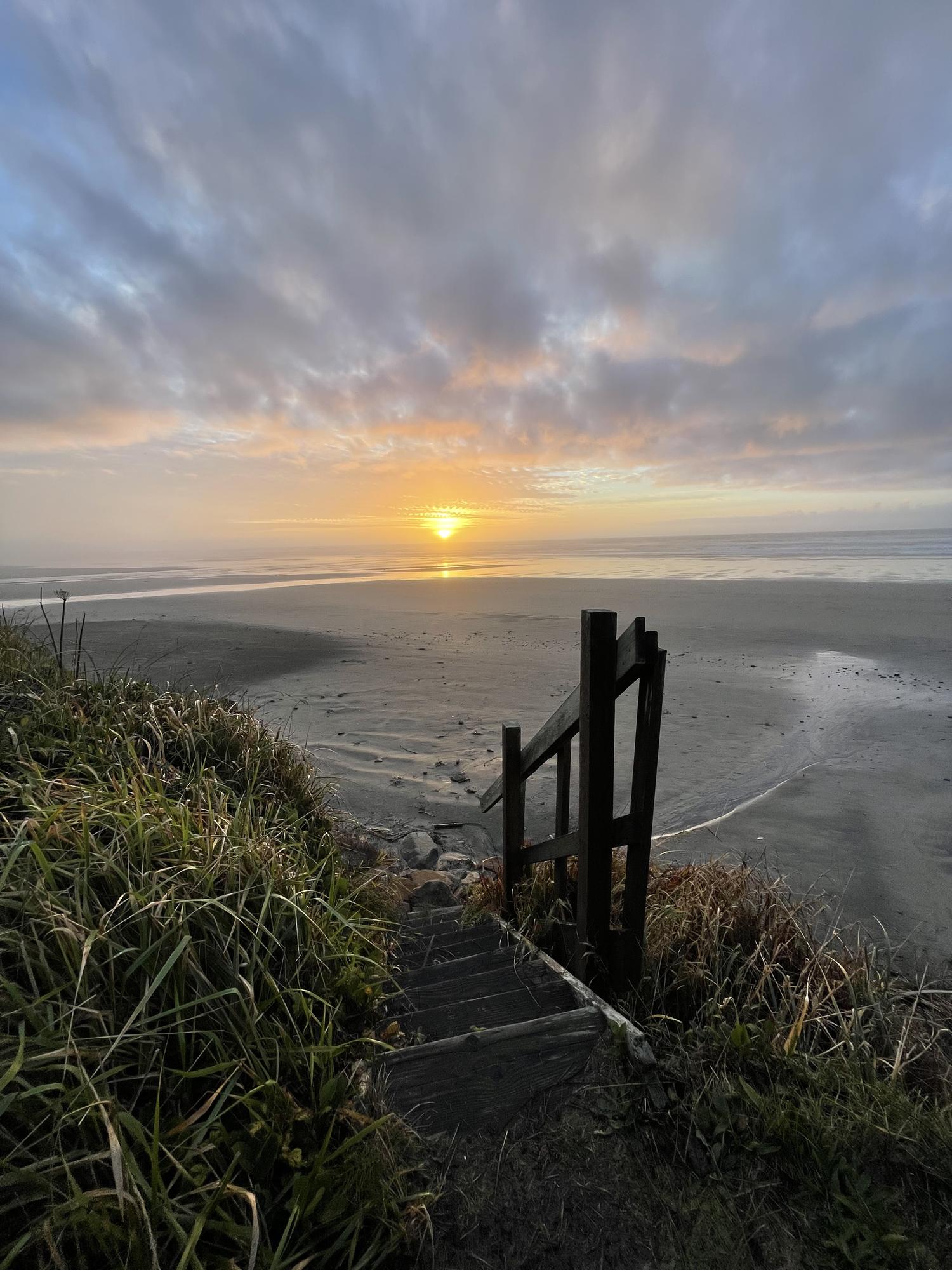 Serene Stairway Sunset